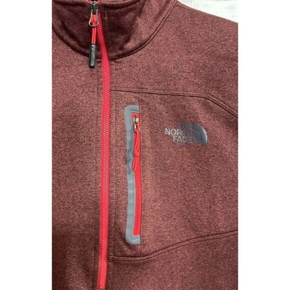 North‎ Face 1/4 Zip Pullover Long Sleeve Red Black Men's Medium Zipper Pocket